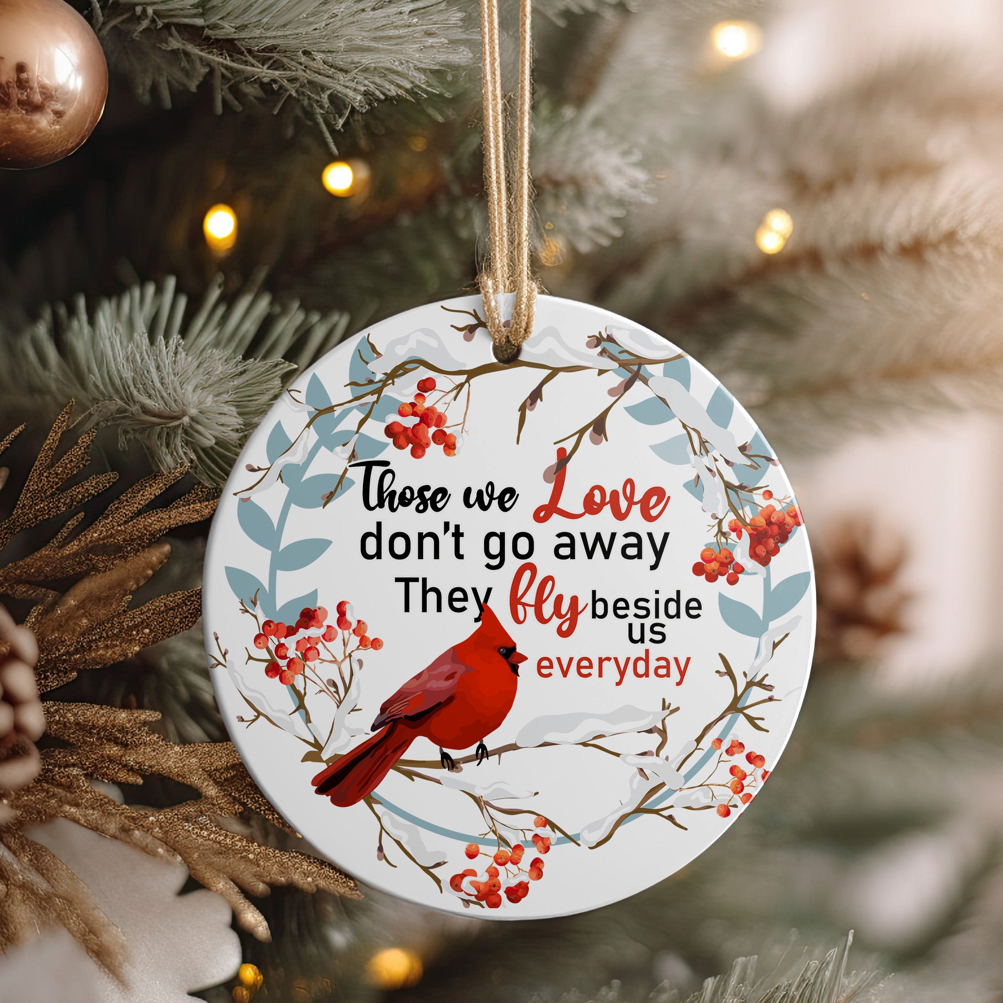 Personalized Memorial Cardinal Ceramic Ornament - Handcrafted Keepsake with Inspirational Quote for Gift-Giving - Image 4