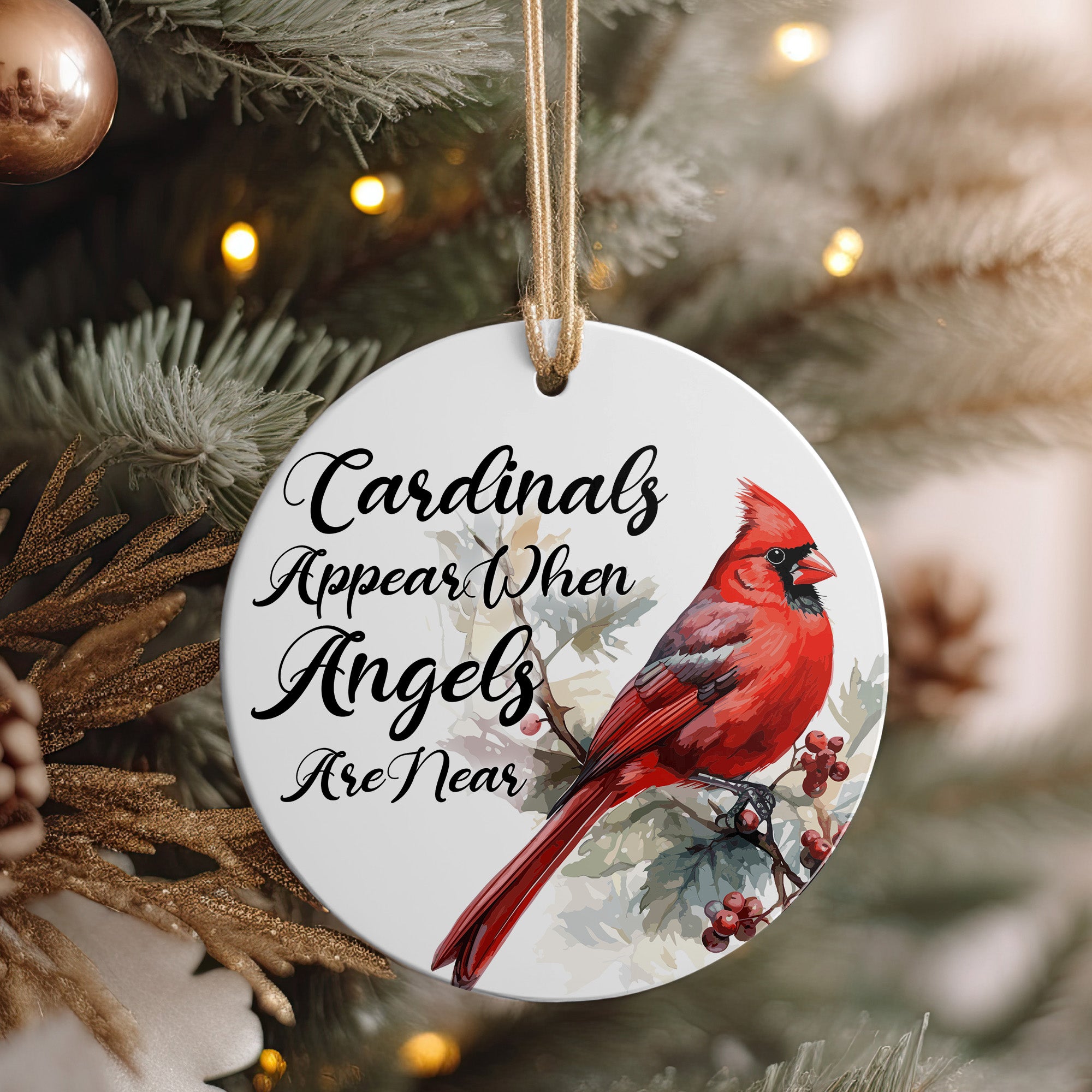 Personalized Cardinal Christmas Ornament - Handmade Ceramic Keepsake with Angel Quote for Heartfelt Gift-Giving - Image 4