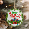 Personalized Merry Christmas Ceramic Ornament – Handcrafted Holiday Decor with Gift Imagery and Customization Options - Image 4