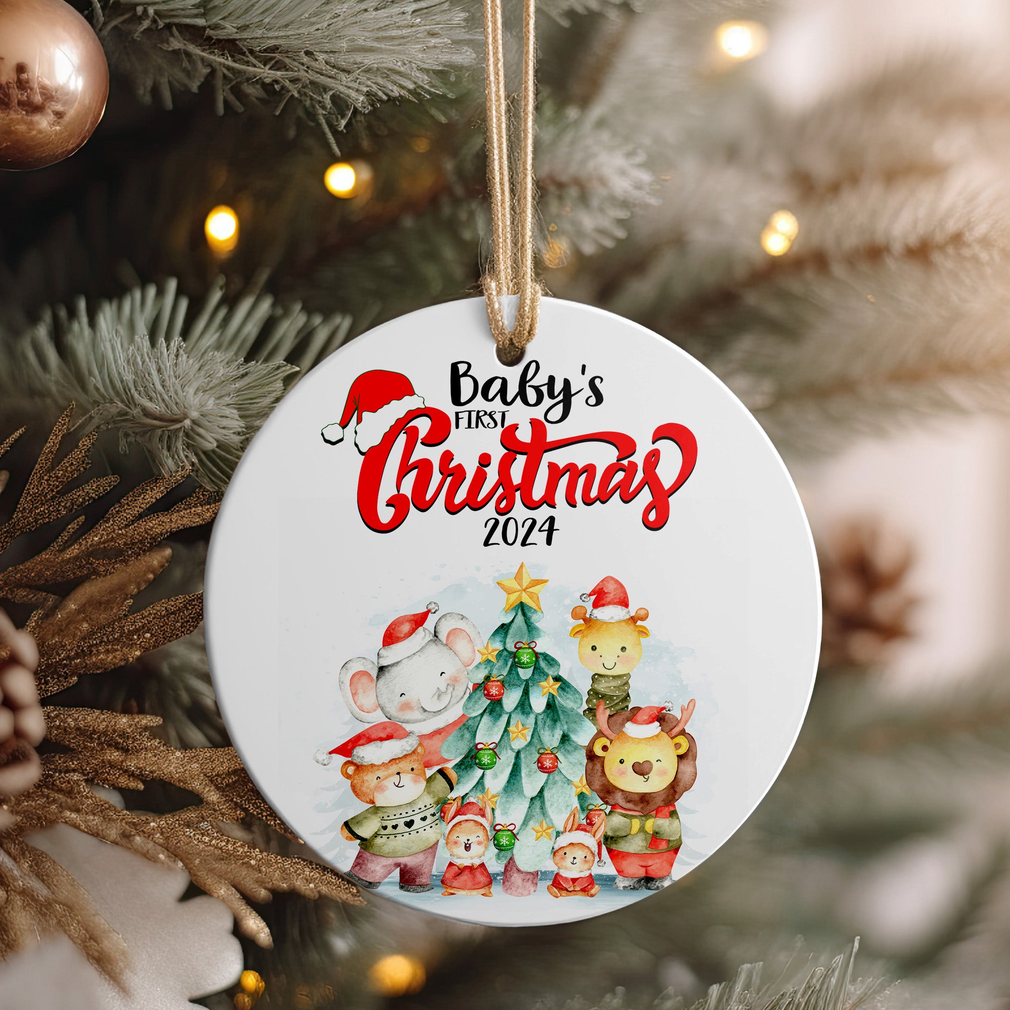 Baby's First Christmas 2024 Personalized Ceramic Ornament - Handcrafted Keepsake for New Parents - Image 4