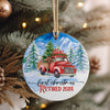 Personalized First Christmas Retired 2024 Ceramic Ornament – Handcrafted Keepsake with Vintage Red Truck Design - Image 4