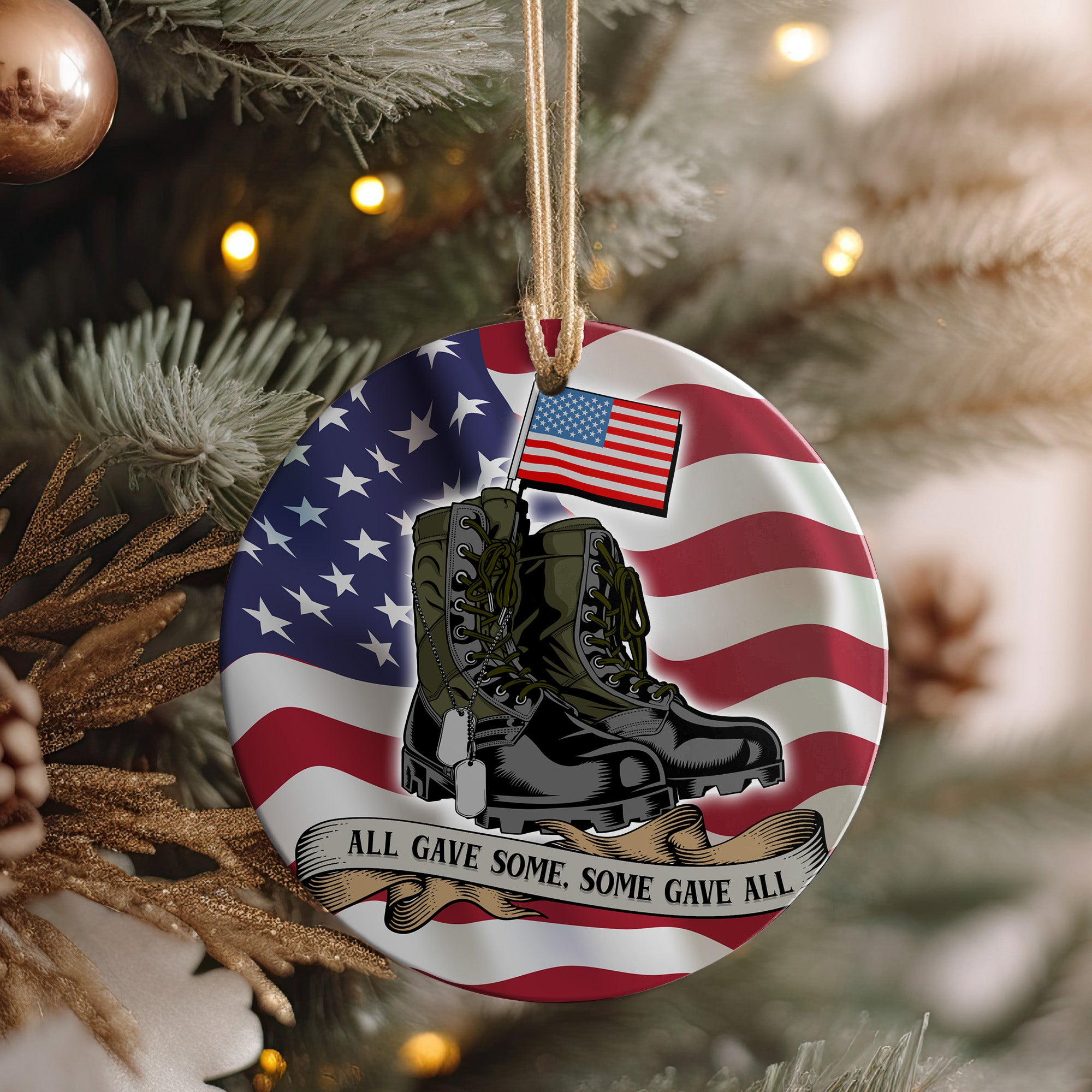 Personalized Military Tribute Ceramic Ornament - Honor & Remember with Customizable Keepsake Gift for Veterans and Loved Ones - Image 4
