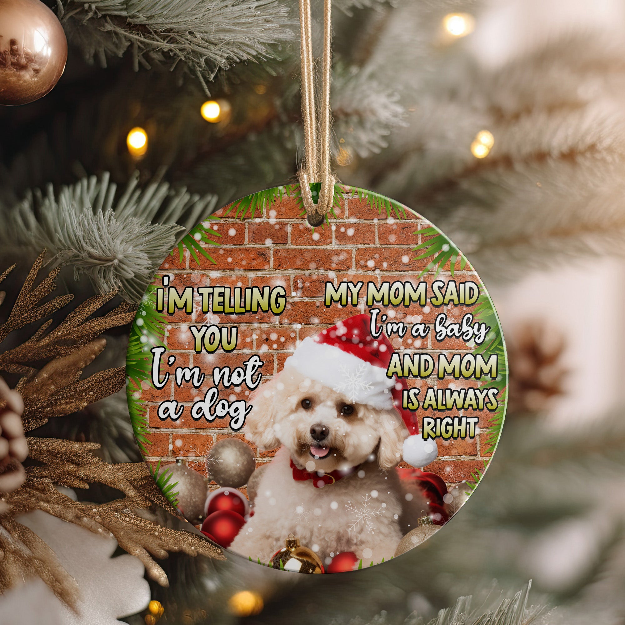 Personalized Christmas Pet Ornament - Custom Ceramic Dog Decoration for Pet Lovers, Perfect Holiday Gift - Image 4