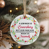 Personalized Ceramic Ornament - "Sarcasm Made Us Friends" - Perfect Gift for Coworkers, Handmade with Love - Image 4