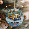 Personalized School Bus Ceramic Ornament – Custom Gift for Teachers and Bus Drivers 2024 – Festive Holiday Keepsake - Image 4