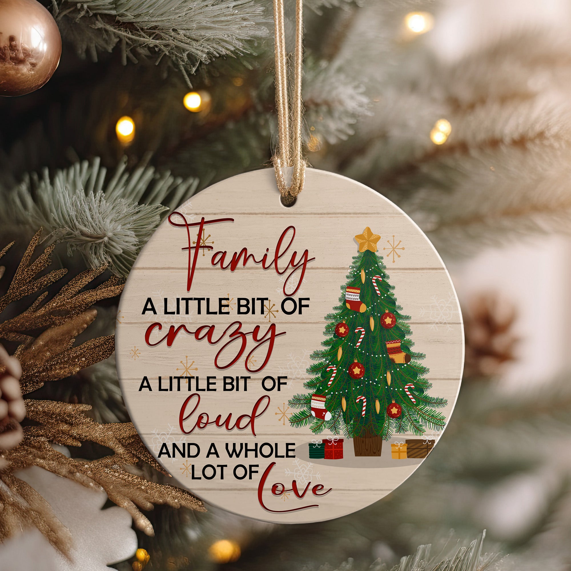 Personalized Family Christmas Ornament – Handmade Ceramic Keepsake with Tree Design, Perfect Gift for Loved Ones - Image 4