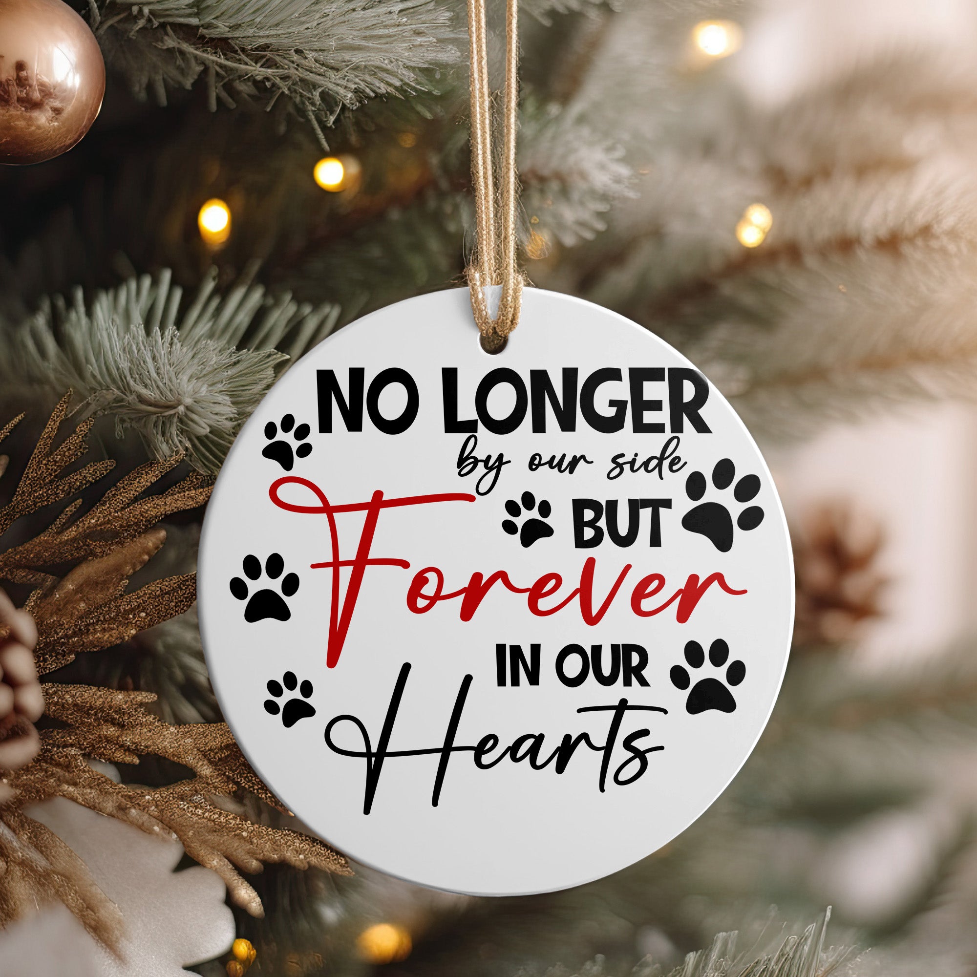 Personalized Memorial Pet Ornament - Heartfelt Keepsake for Pet Lovers - Premium Ceramic with Paw Prints - Image 4