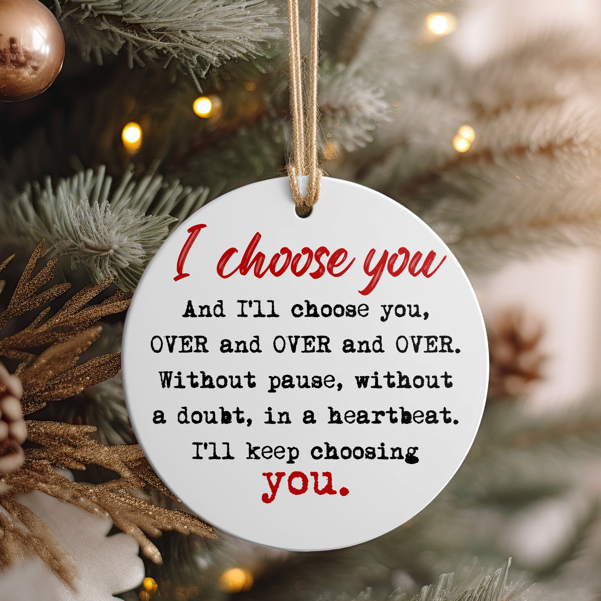 Personalized "I Choose You" Heartfelt Ceramic Ornament – Handcrafted Love Keepsake for Weddings, Anniversaries & Special Moments - Image 4