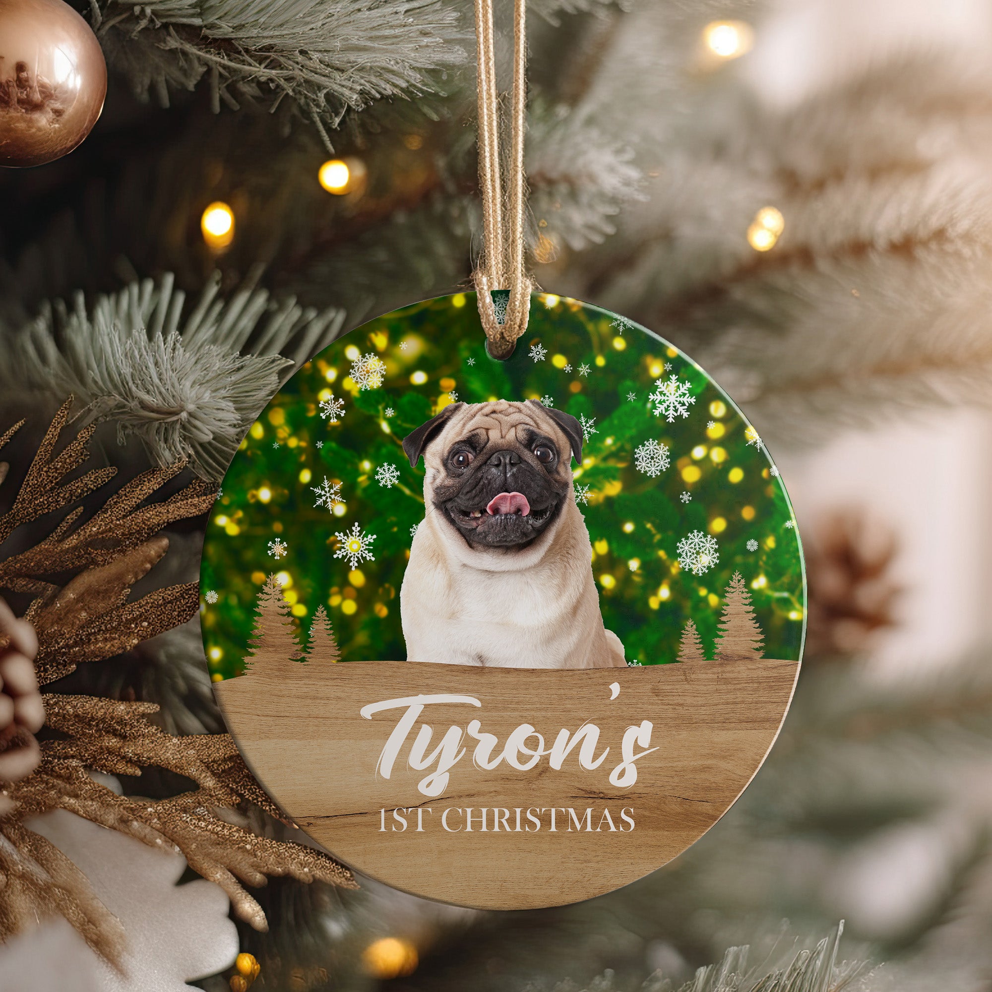 Personalized Dog Christmas Ornament - Custom Ceramic Keepsake for Pet Lovers - Celebrate Your Dog's 1st Christmas with Unique Decoration - Image 4