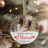 Personalized Our First Christmas Married Ceramic Ornament - Customizable Keepsake for Newlyweds, 2024 - Image 4
