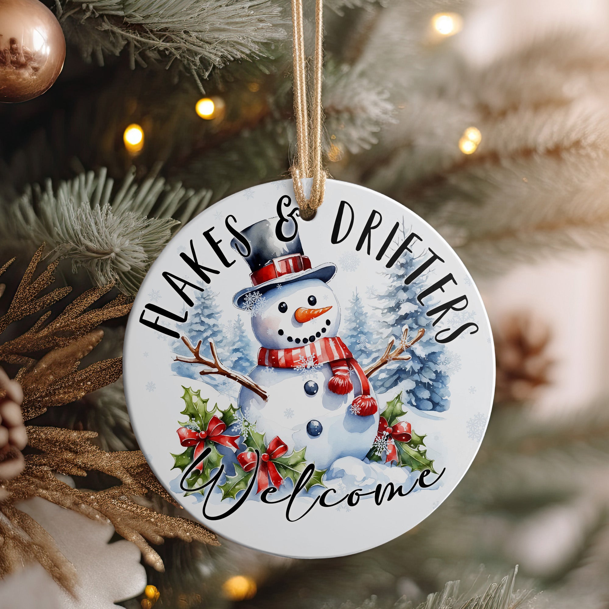 Personalized Snowman Ceramic Ornament – Handcrafted Holiday Decor, Custom Welcome Sign for Christmas Gifts & Winter Celebrations - Image 4