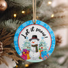 Personalized Ceramic Snowman Ornament with "Let it Snow" Design – Perfect Holiday Gift for Family & Friends - Image 4