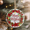 Personalized Handmade Holiday Ceramic Ornament – Festive Wreath Design with Custom Text Options - Image 4