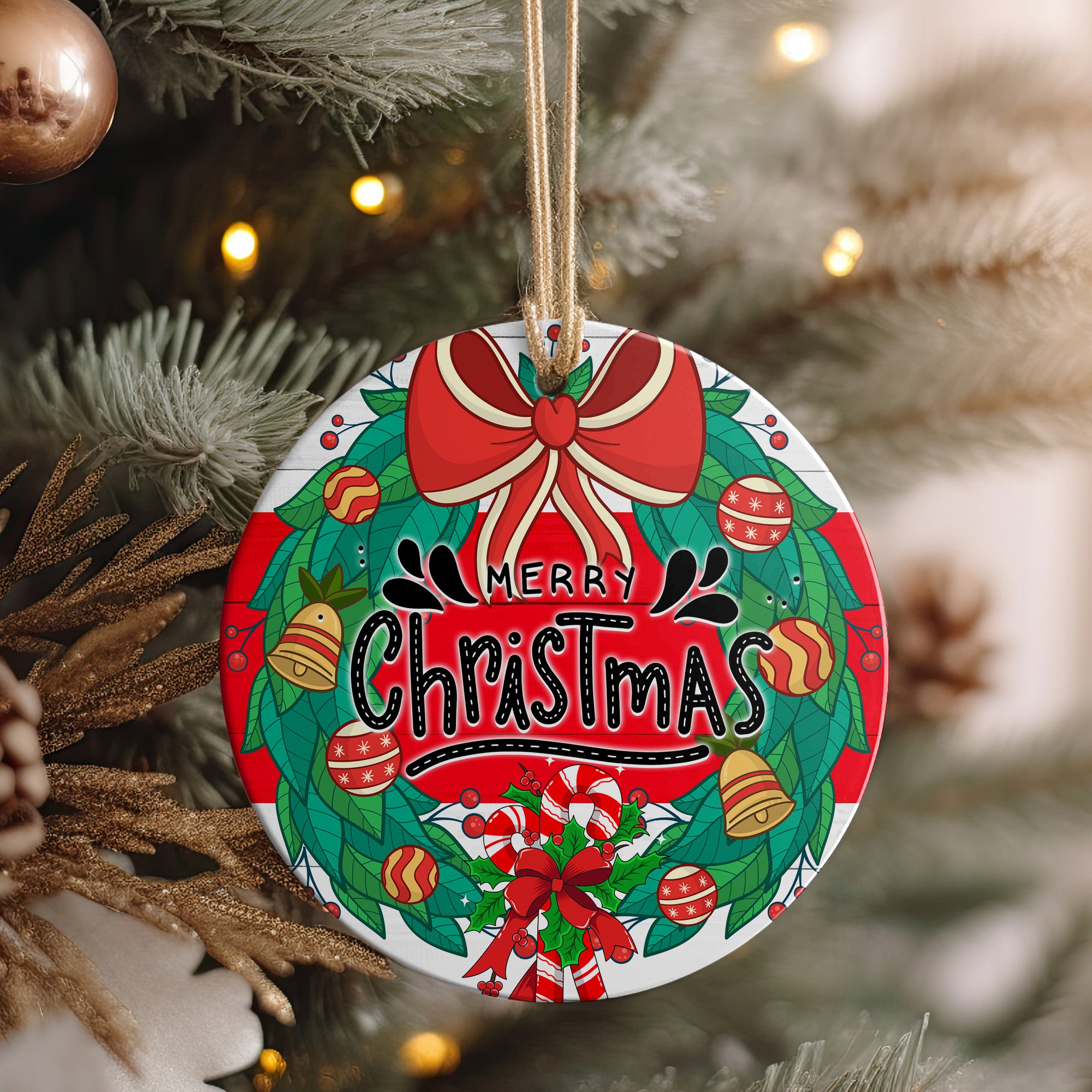 Personalized Merry Christmas Ceramic Ornament – Handcrafted Holiday Keepsake with Festive Designs and Customization Options - Image 4