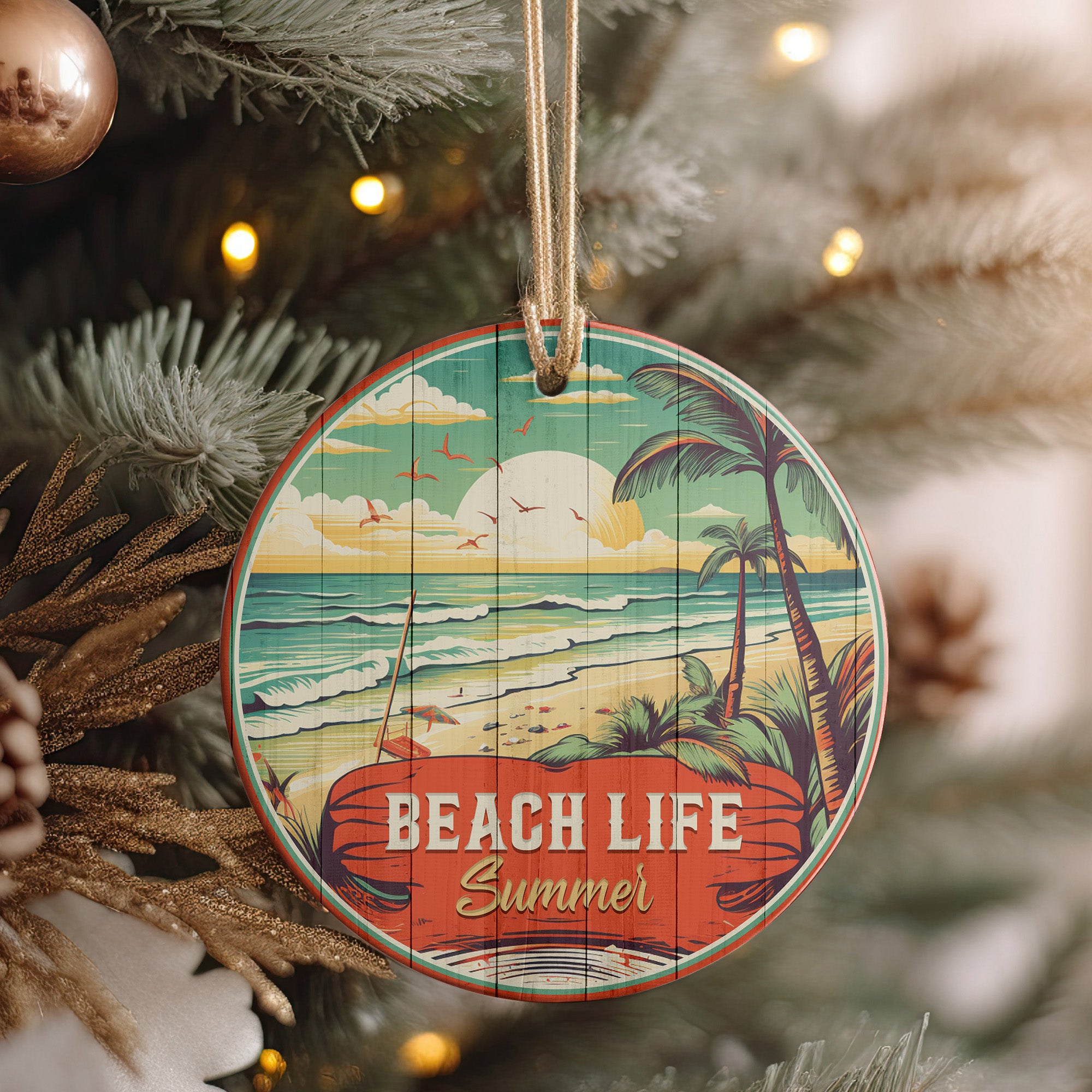Personalized "Beach Life Summer" Handmade Ceramic Ornament - Vibrant Coastal Design for Unique Gift-Giving - Image 4