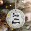 Personalized Daisy Wreath Ceramic Ornament - "Bless This Home" Rustic Charm for Every Room - Image 4