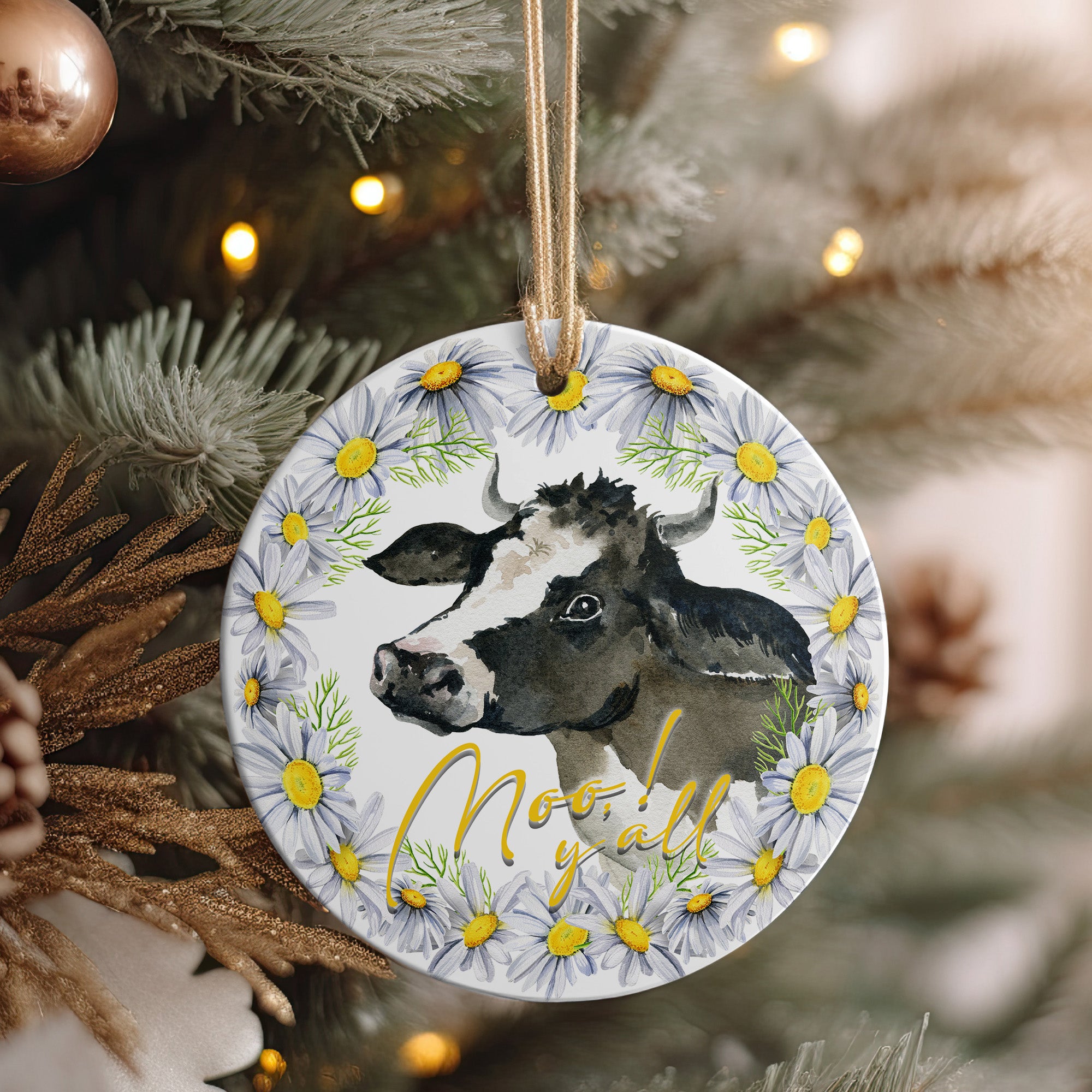 Personalized Ceramic Cow Ornament with Floral Design - Perfect Handmade Gift for Farmhouse Decor and Celebrations - Image 4