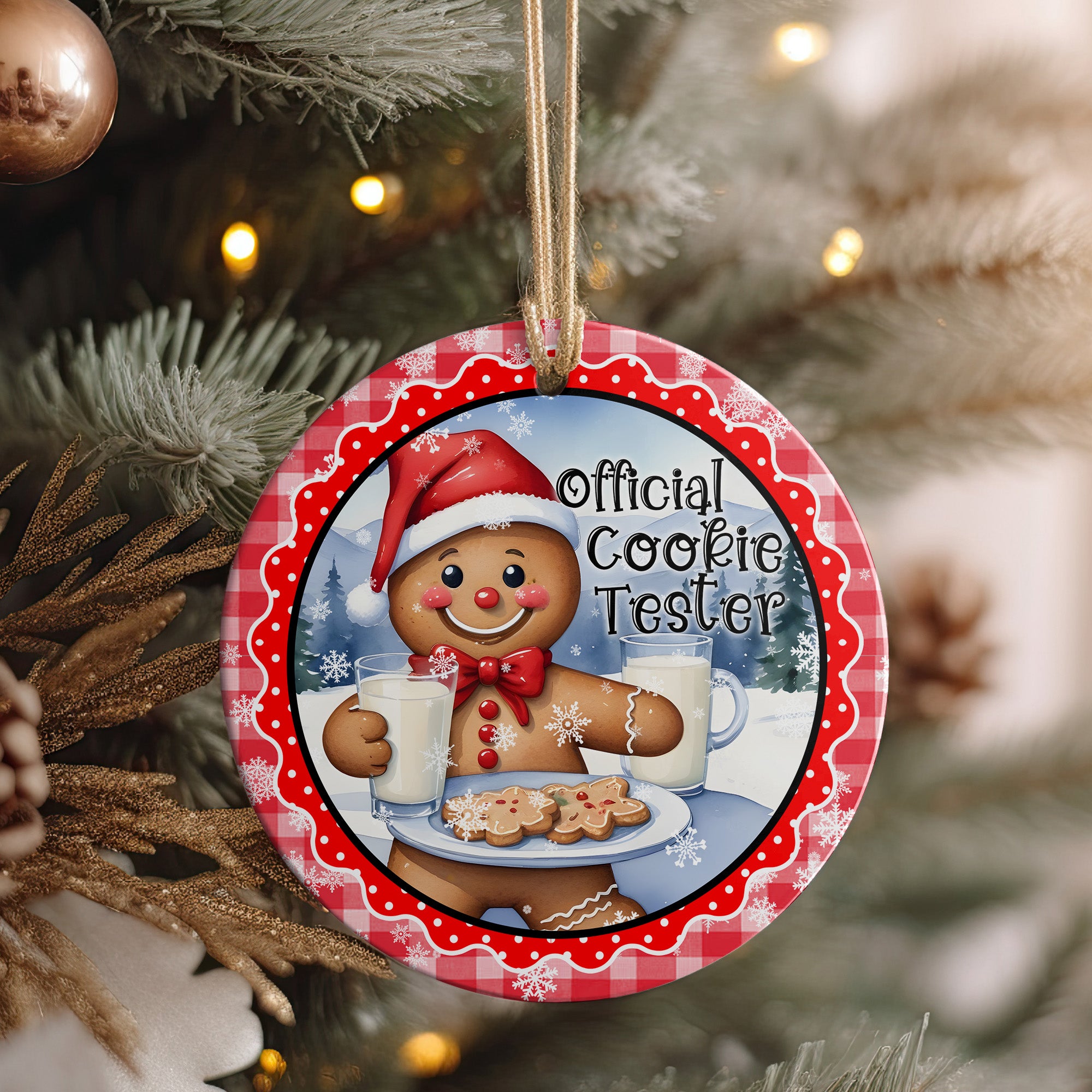 Personalized "Official Cookie Tester" Ceramic Ornament - Handcrafted Holiday Decor for Ultimate Festive Fun - Image 4