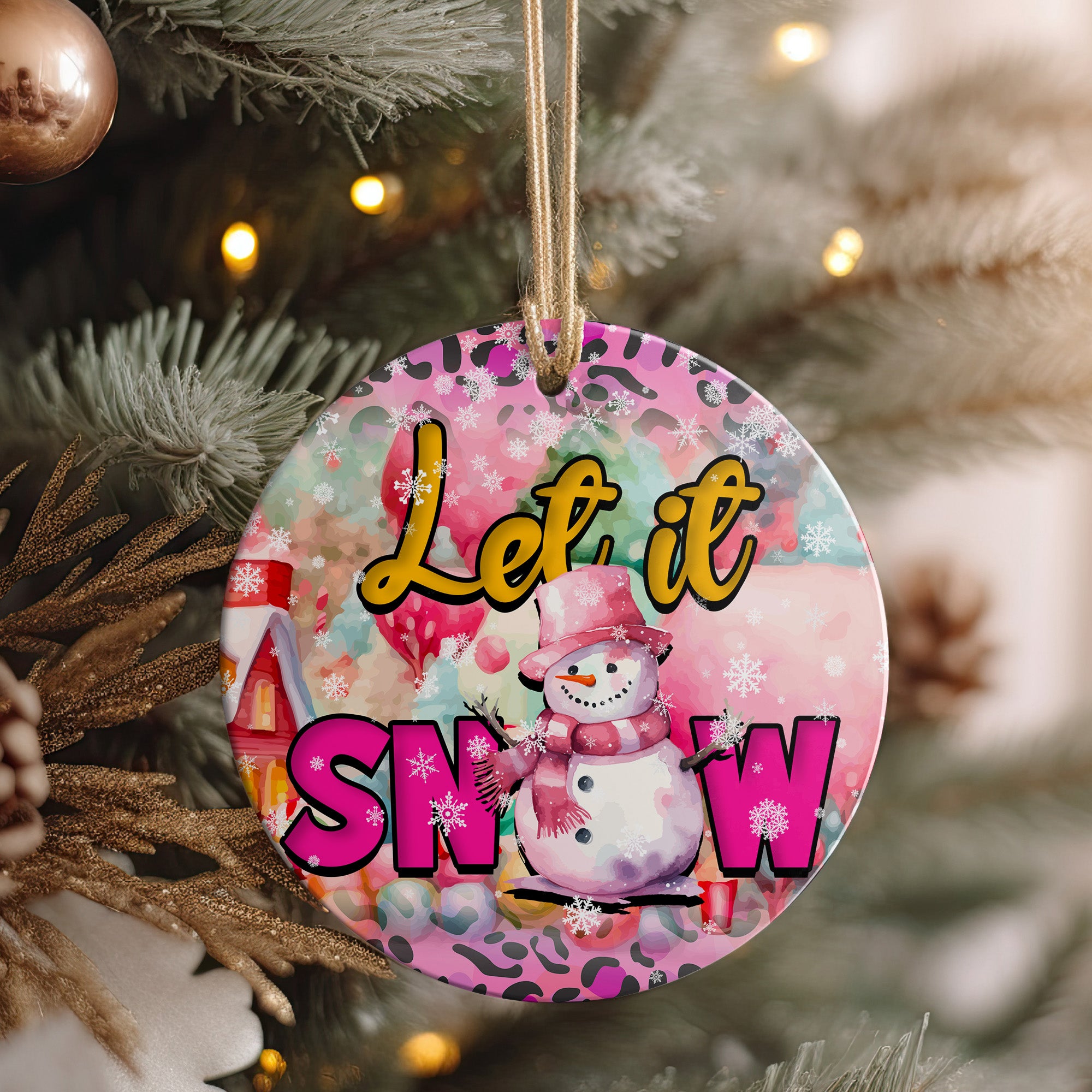 Personalized Ceramic Snowman Ornament – Customizable "Let it Snow" Winter Decor for Perfect Holiday Gifts - Image 4