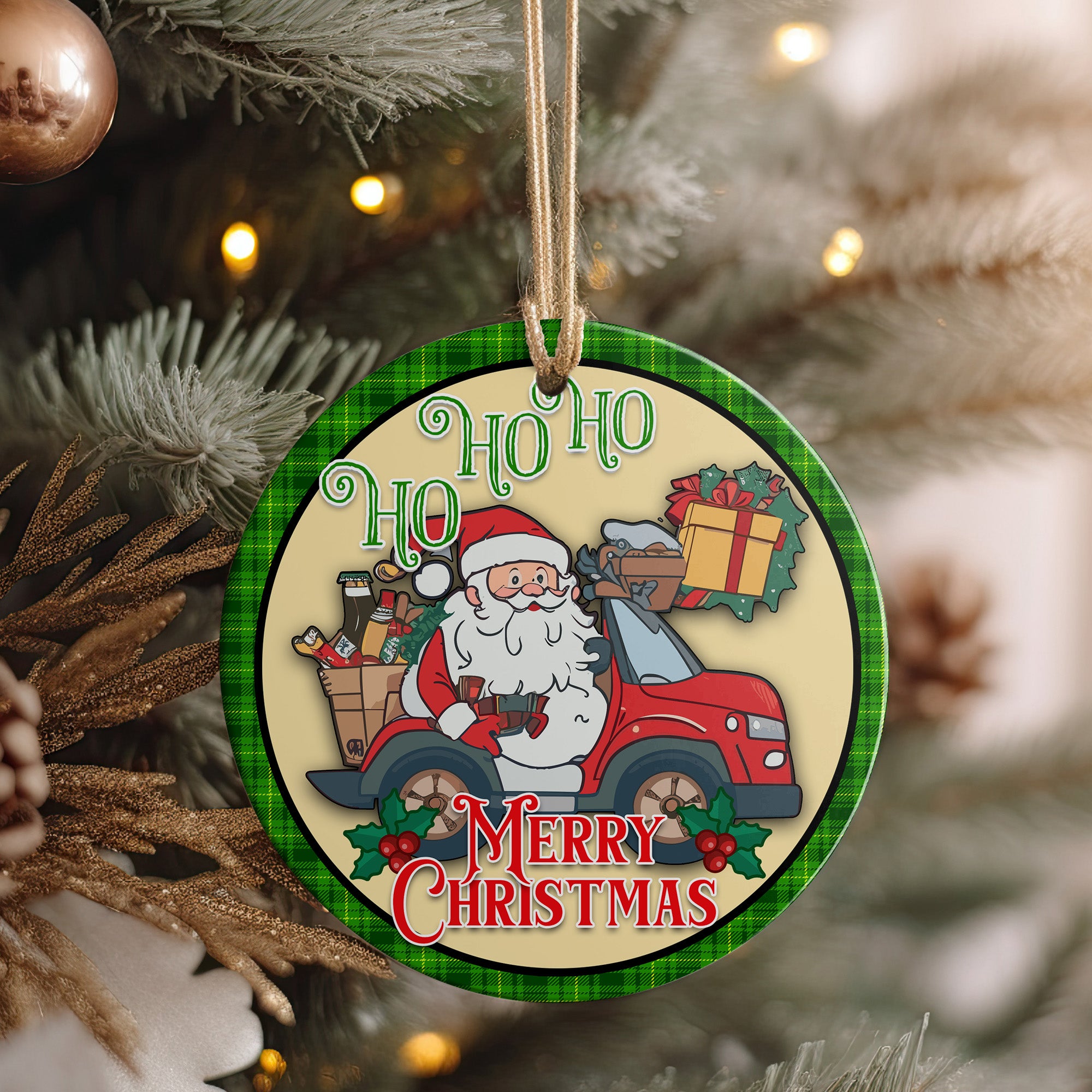 Personalized Santa Claus Ceramic Ornament – Handmade Christmas Decor with Customizable Festive Designs - Image 4