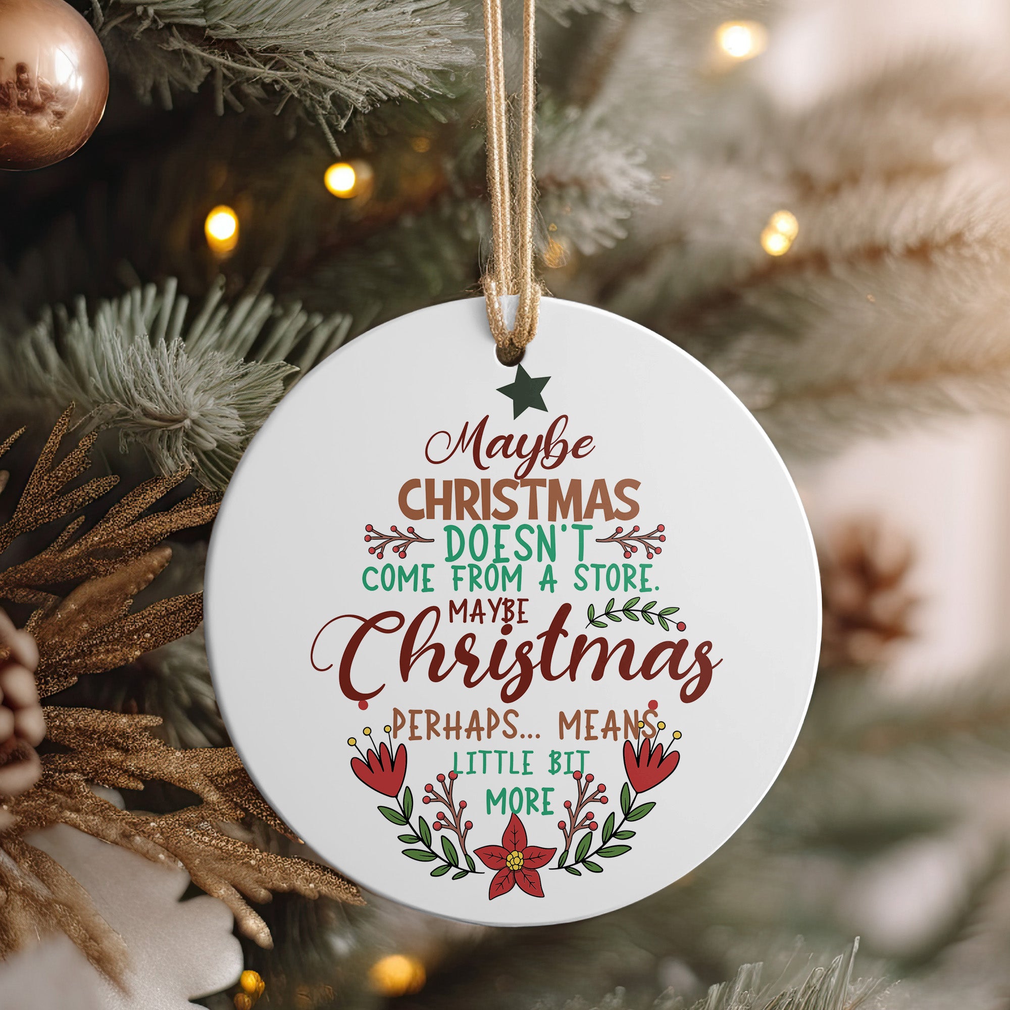 Personalized Handmade Ceramic Christmas Ornaments - Heartwarming Quote for Meaningful Gift-Giving - Image 4