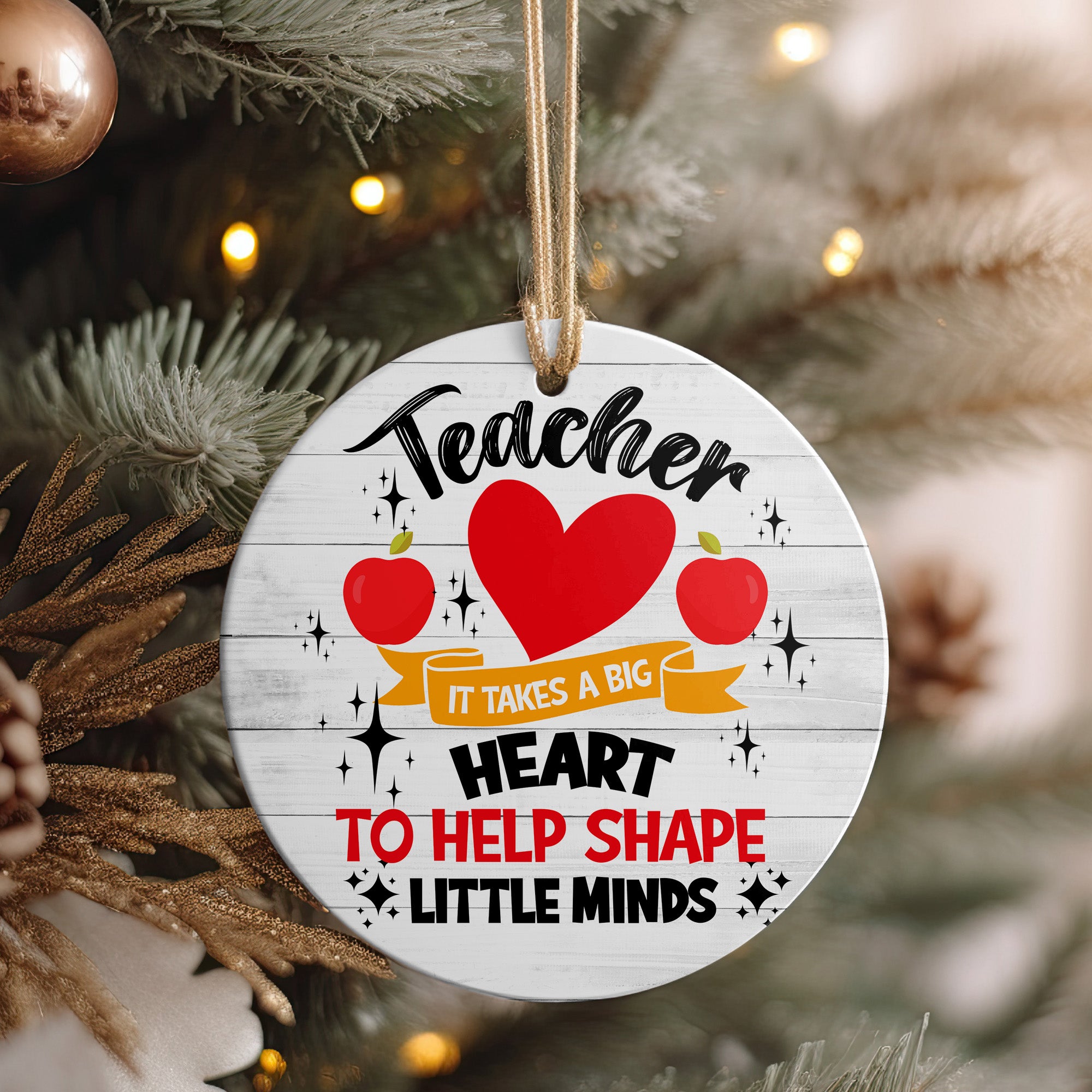 Personalized Teacher Appreciation Ceramic Ornament – Heartfelt Handmade Keepsake for Educators - Image 4