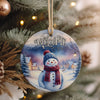 Personalized Welcome Snowman Ceramic Ornament - Cozy Winter Scene for Holiday Decorations and Gift-Giving - Image 4