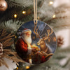 Personalized Santa & Reindeer Ceramic Ornament – Handmade Holiday Keepsake Perfect for Christmas Gift-Giving - Image 4