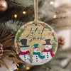 Personalized Handmade "Let It Snow" Ceramic Ornament with Snowmen – Perfect Holiday Gift for Family and Friends - Image 4