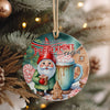 Personalized Peppermint Cocoa Christmas Ornament – Handmade Ceramic Gift with Festive Gnome Design - Image 4
