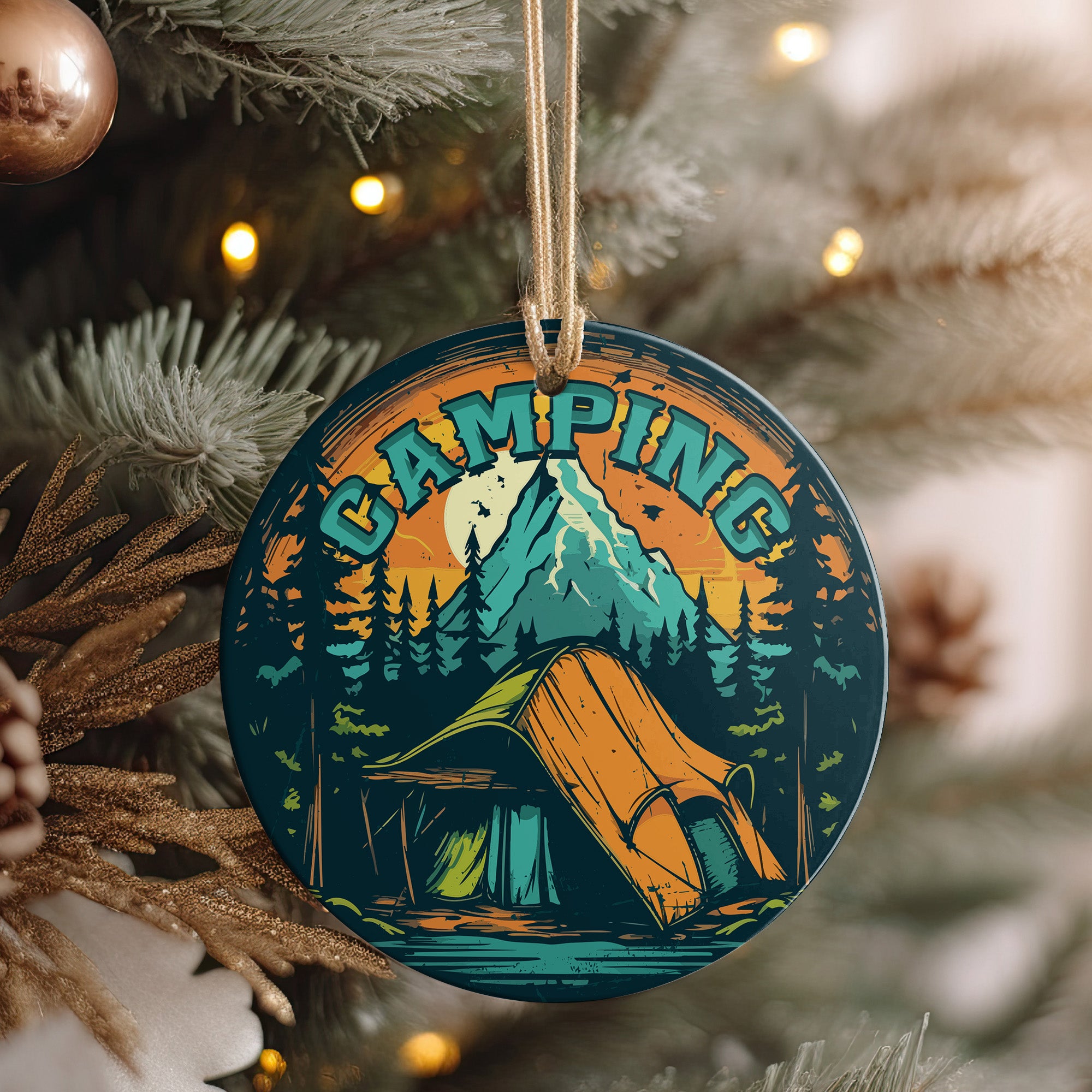 Personalized Ceramic Camping Ornament – Handcrafted Mountain Tent Design for Outdoor Enthusiasts, Perfect Gift for Nature Lovers - Image 4