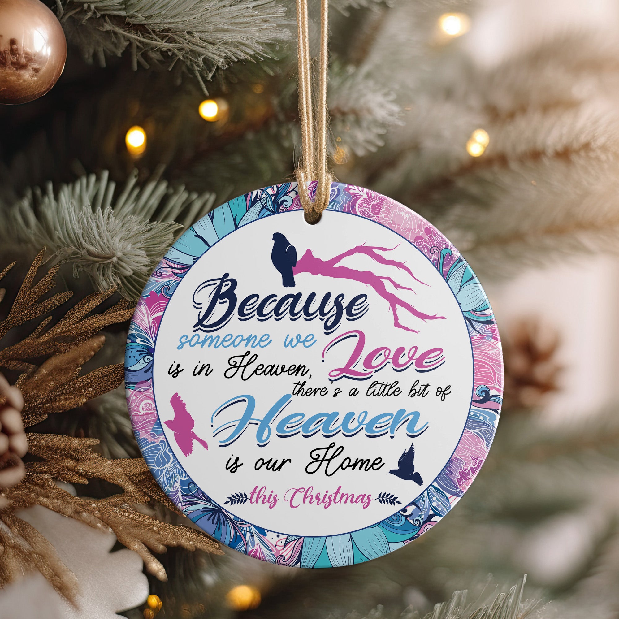 Personalized Memorial Ceramic Christmas Ornament – Customizable Remembrance Keepsake for Home Decoration - Image 4
