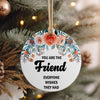 Personalized Floral Friendship Ceramic Ornament - Perfect Handmade Gift with Heartfelt Message - Image 4