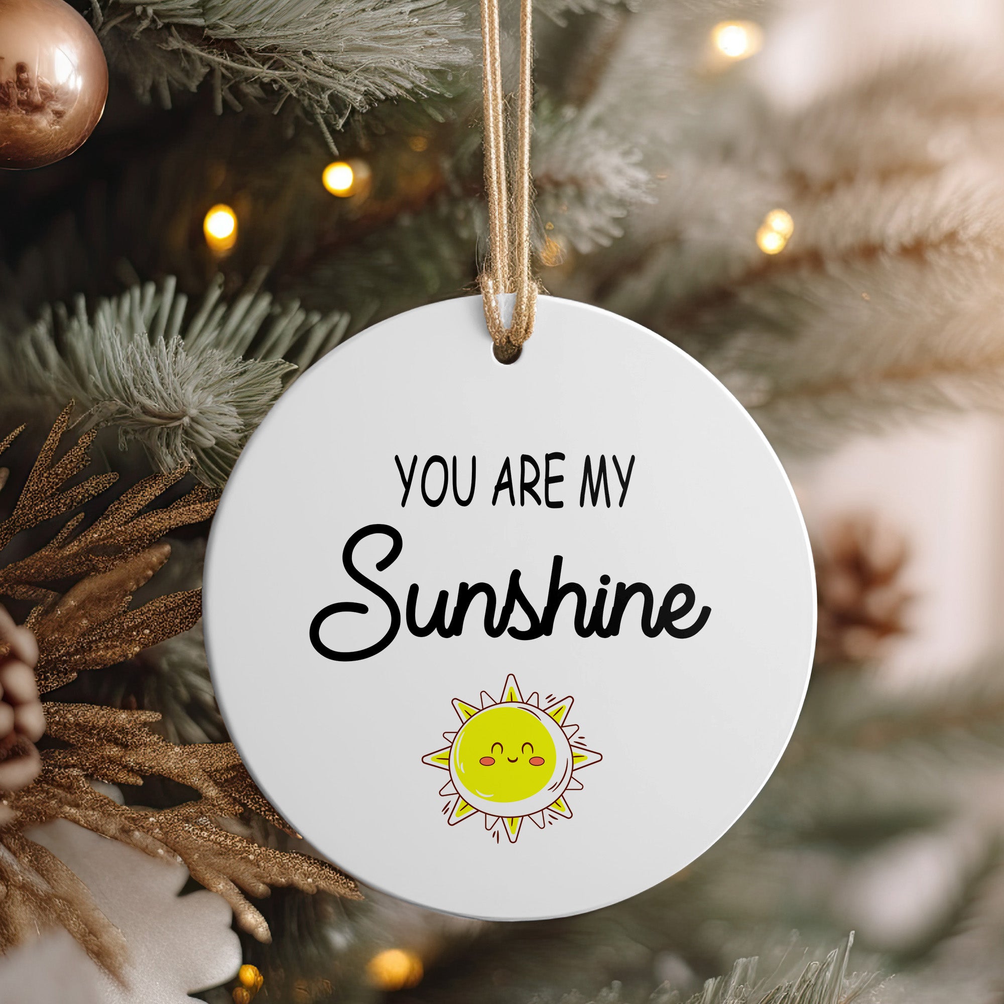 Personalized Ceramic Ornament - "You Are My Sunshine" with Adorable Sun Design, Perfect for Custom Gift Giving - Image 4