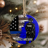 Personalized Police Officer Ceramic Ornament - Handmade Thin Blue Line Decor with Custom Text for Honor and Appreciation - Image 4