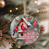 Personalized Christmas Ceramic Ornament with Cardinals - Handcrafted Holiday Décor and Gift Keepsake - Image 4