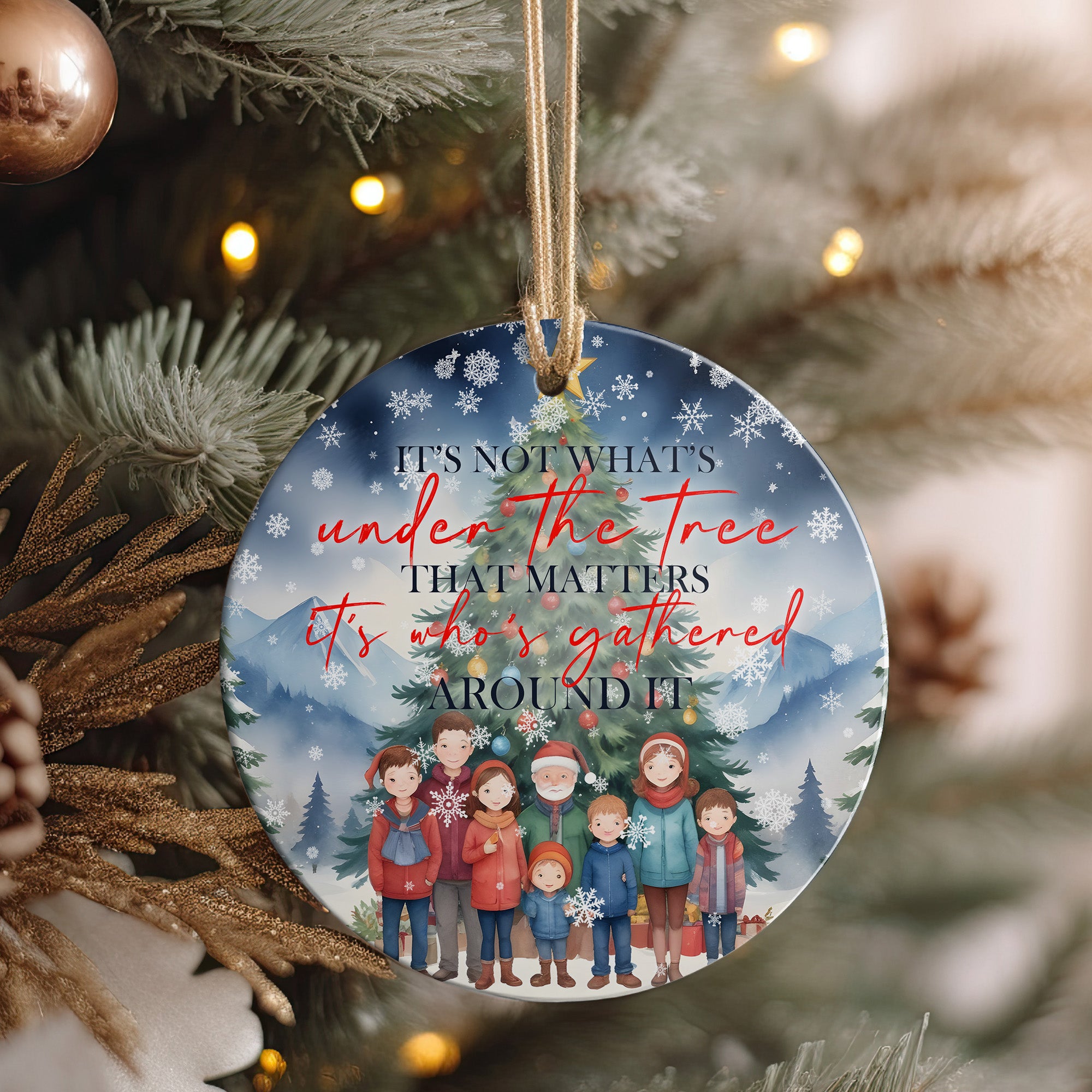 Heartfelt Family Christmas Ornament – Personalized Ceramic Keepsake with Customizable Design for Cherished Holiday Memories - Image 4