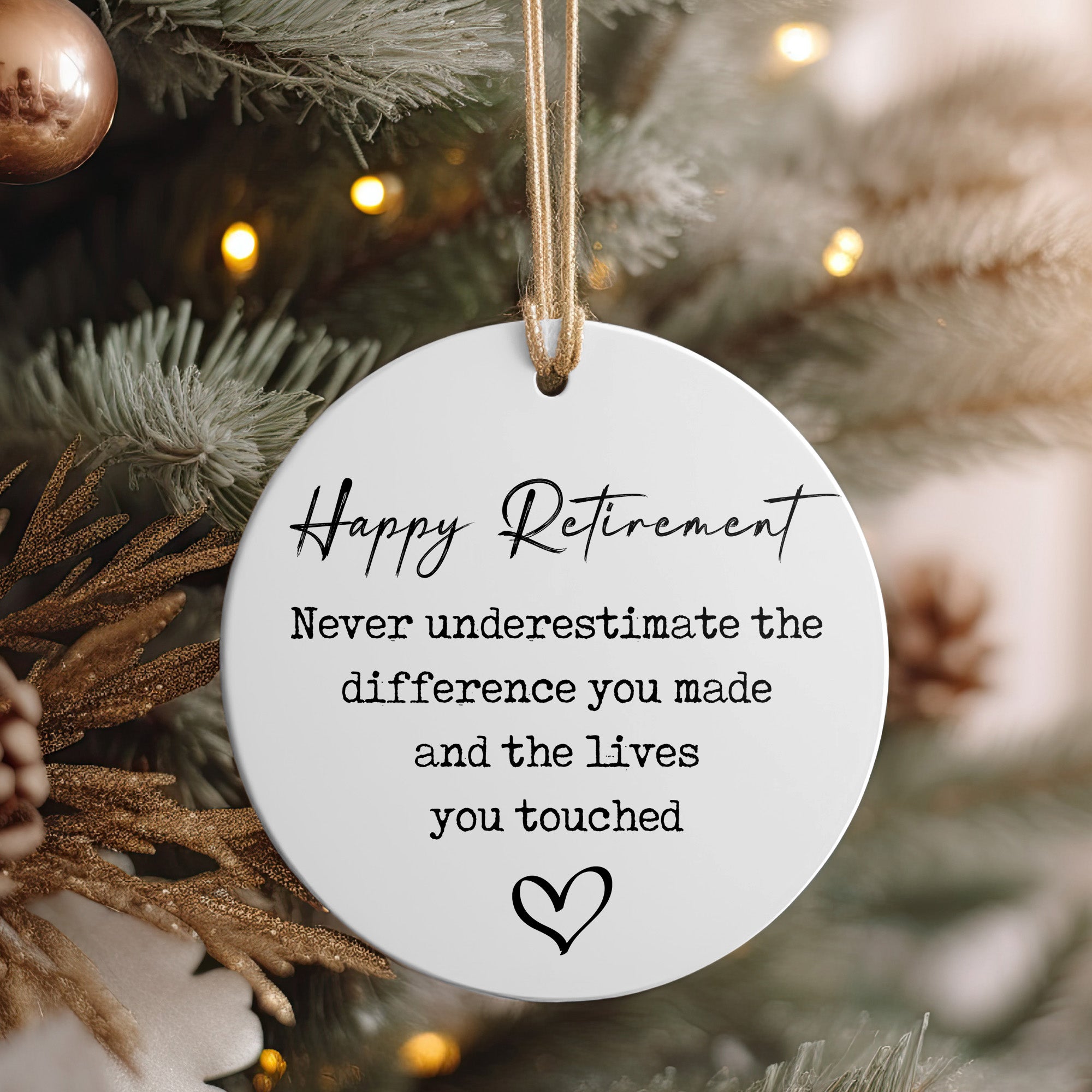 Personalized Happy Retirement Ceramic Ornament - Handmade Gift for Loved Ones, Crafted with Love and Attention to Detail - Image 4