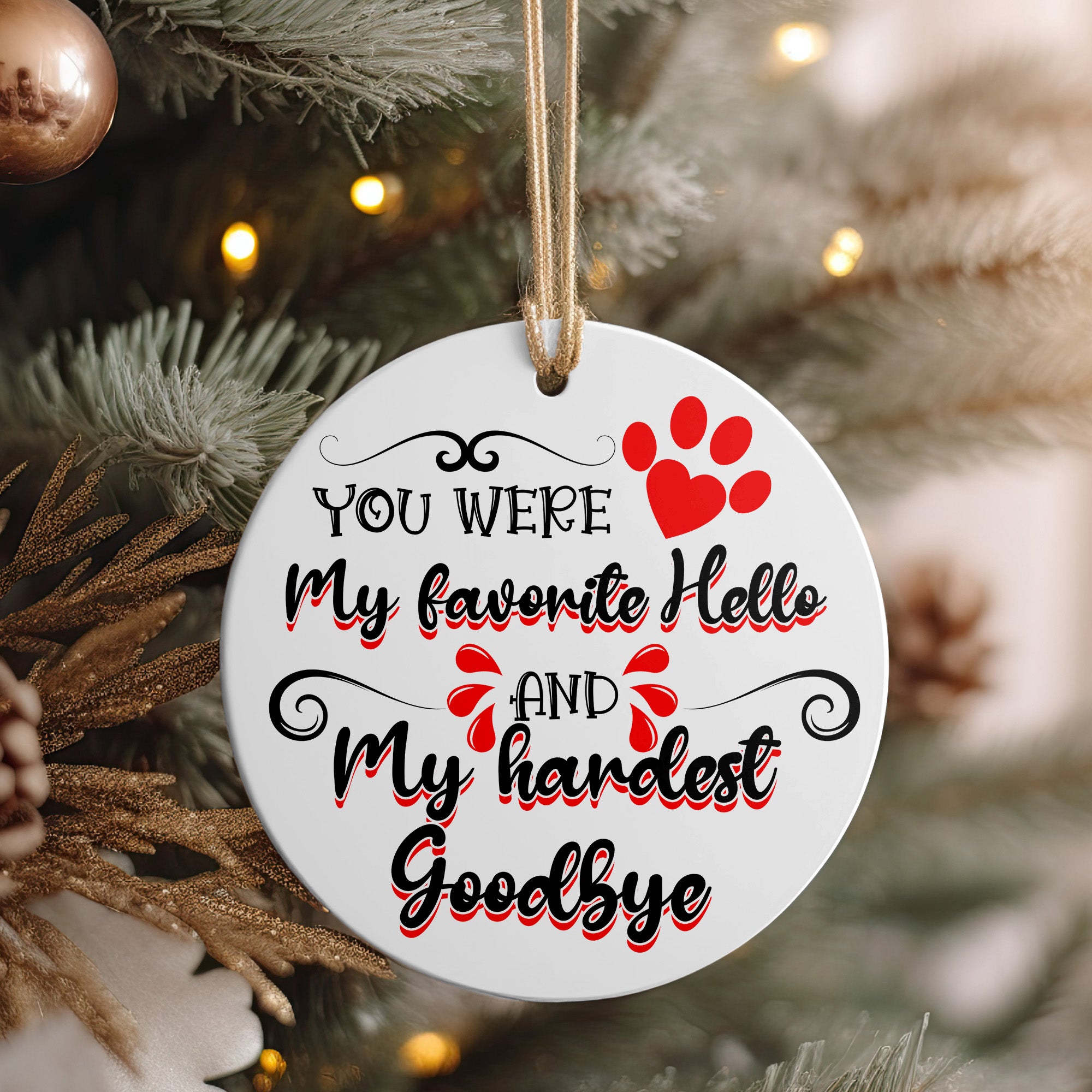 Personalized Pet Memorial Ceramic Ornament – Heartfelt Tribute Keepsake with Customizable Text and Elegant Design - Image 4