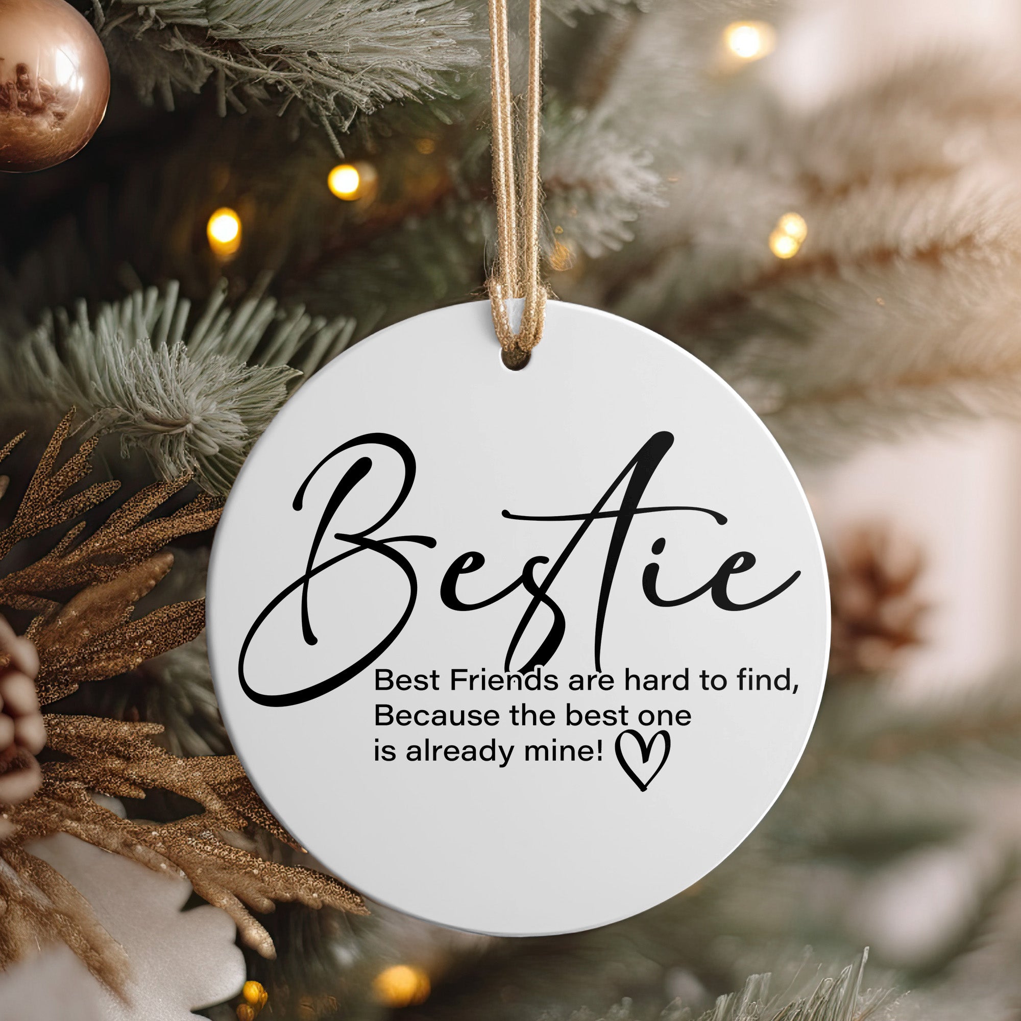 "Personalized Best Friend Ceramic Ornament - Customized Keepsake for Special Friendship Moments" - Image 4
