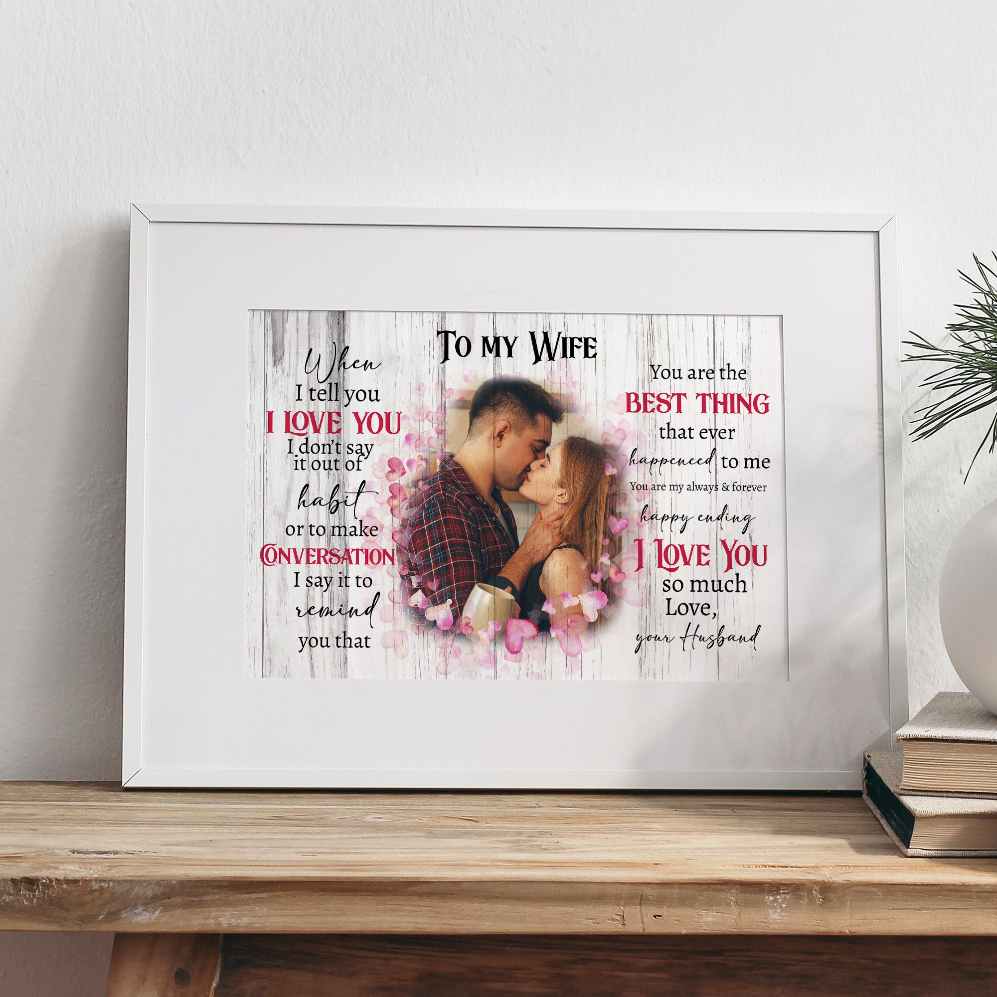 Personalized Romantic Wrapped Canvas Wall Art for Wife - Heartfelt Love Letter Design, Ideal Anniversary Gift with Custom Options - Image 4