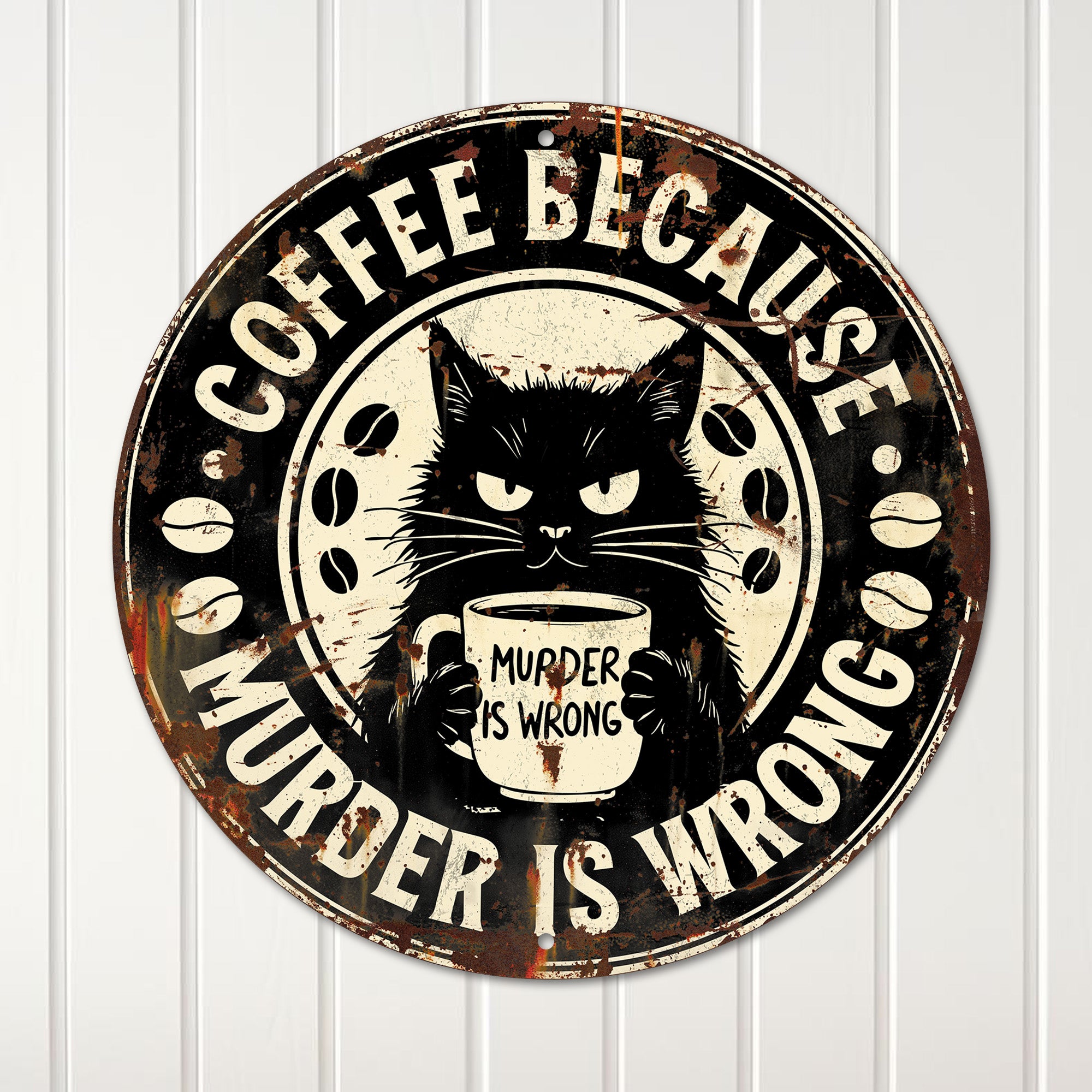 Quirky Cat Coffee Metal Sign - Perfect Personalized Gift for Coffee Lovers & Cat Enthusiasts - Image 4