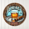 Personalized Whiskey & Cigar Metal Sign - Customizable Round Bar Decor for Whiskey Lovers - Image 4
