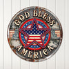 Personalized Patriotic Metal Wall Sign - "God Bless America" - Customizable Round Decor for Home or Gift - Image 4