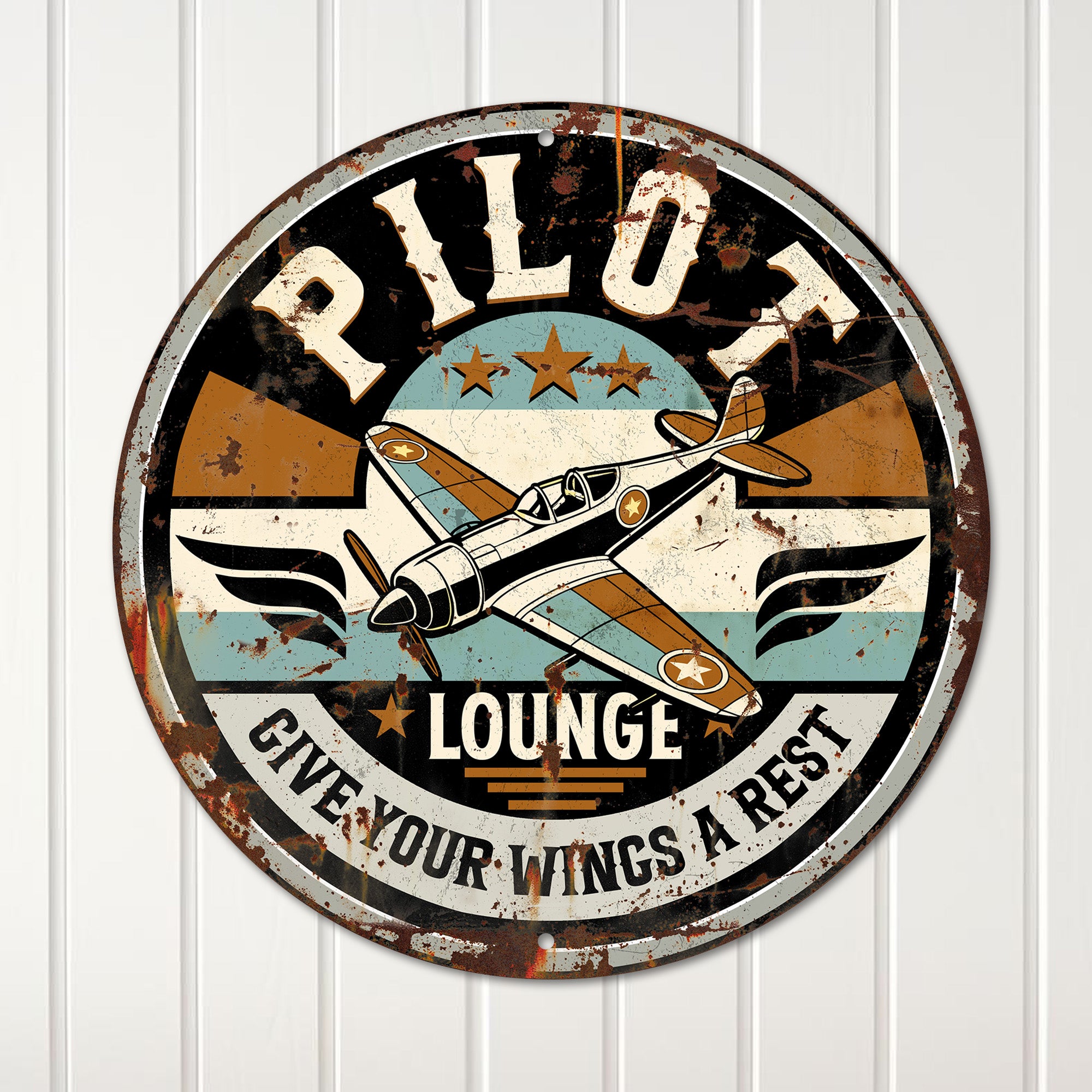 Personalized Pilot Lounge Metal Sign – Vintage Aircraft Design, Perfect Custom Gift for Aviation Enthusiasts - Image 4
