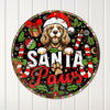 Personalized Santa Paws Round Metal Sign – Custom Christmas Decor for Dog Lovers, Handmade and Unique Gift Idea - Image 4