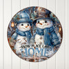 Personalized Snowman Metal Sign – Handcrafted Round Winter Decor | "Snow Place Like Home" - Customizable Holiday Gift - Image 4