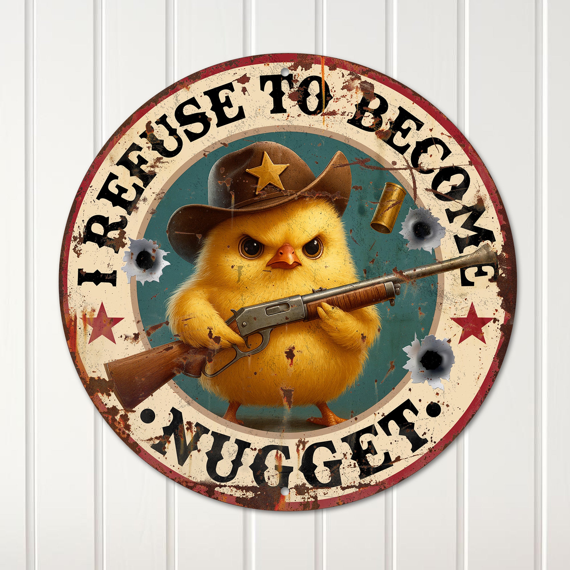 Personalized Cowboy Chick Metal Sign - Funny Farmhouse Decor for Kitchen or Living Room - Image 4