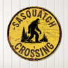 Personalized Sasquatch Crossing Round Metal Sign – Rustic Woodland Decor, Perfect Gift for Bigfoot Enthusiasts - Image 4