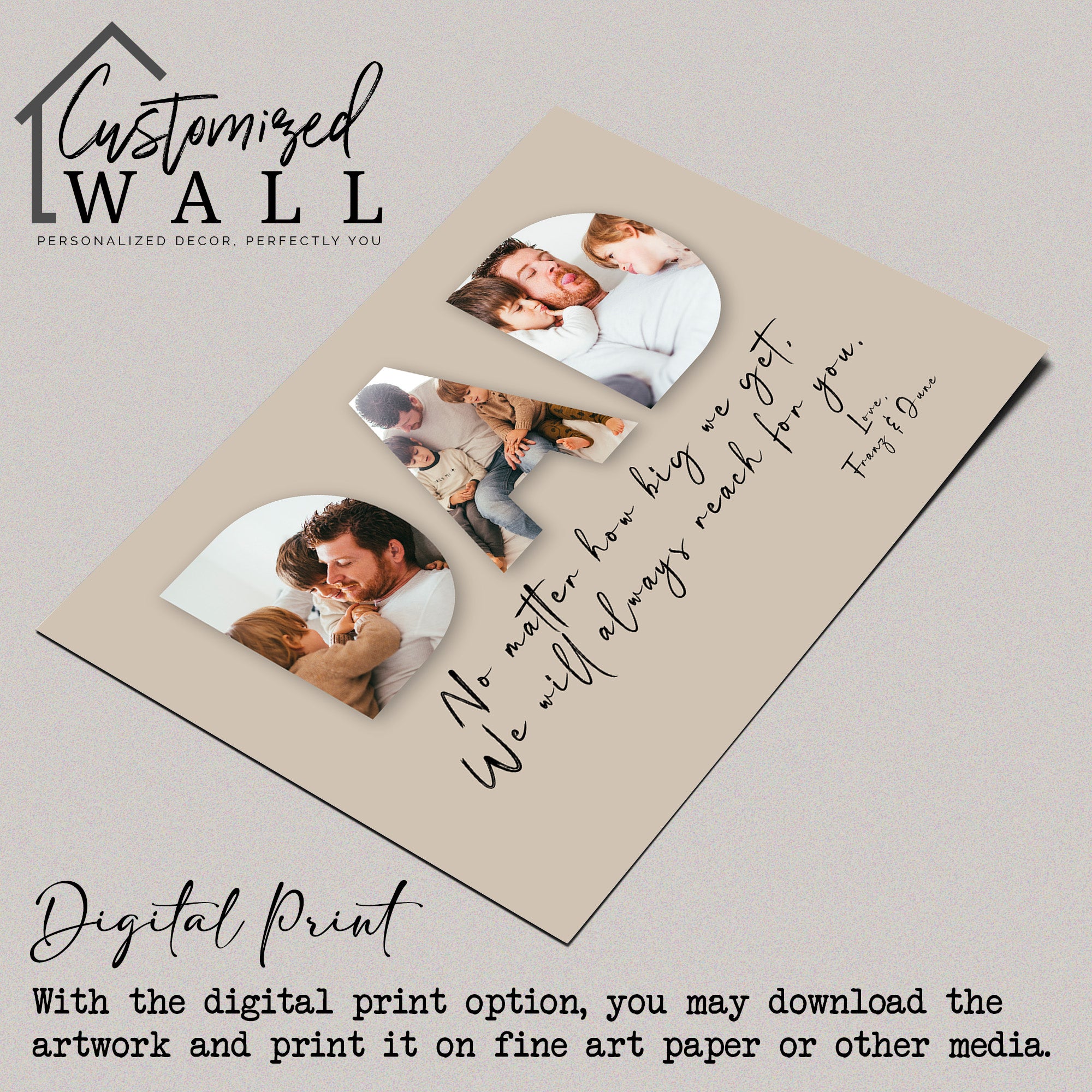 Personalized "Dad" Photo Collage Canvas with Heartfelt Message - Perfect Gift for Father's Day, Birthdays, or Special Occasions - Image 4